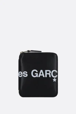 COMME DES GARÇONS WALLET logo print smooth leather small zip-around wallet