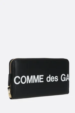 COMME DES GARÇONS WALLET logo print smooth leather zip-around wallet