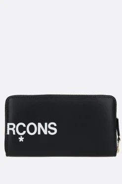 COMME DES GARÇONS WALLET logo print smooth leather zip-around wallet