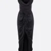 Women VIVIENNE WESTWOOD Long Panther fluid satin sleeveless dress