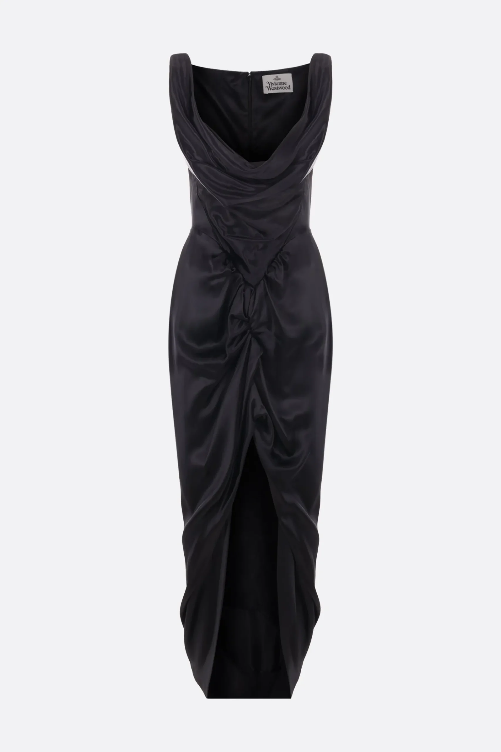 Women VIVIENNE WESTWOOD Long Panther fluid satin sleeveless dress