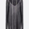 RICK OWENS long-fit hoodie in semi-sheer viscose