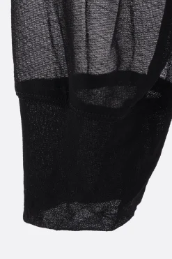 RICK OWENS long-fit hoodie in semi-sheer viscose