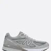 Women NEW BALANCE Made in USA 990v4 Core mesh and suede sneakers