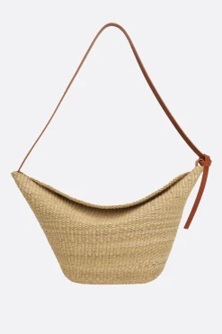 Women INES BRESSAND medium Croissant bag in natural fiber
