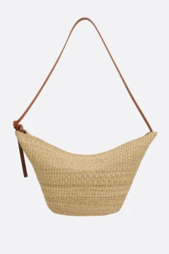 Women INES BRESSAND medium Croissant bag in natural fiber