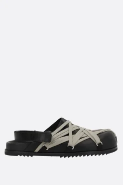 Women RICK OWENS Megalaced slingback mules in smooth leather