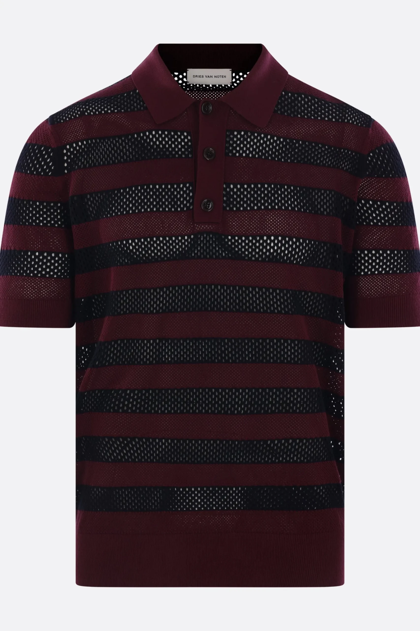 DRIES VAN NOTEN Mercy polo shirt in open fresh stitch knit