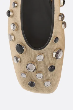 Women GIORGIO ARMANI - 10 CORSO COMO mesh ballerinas with rhinestones