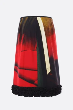 Women JIL SANDER midi skirt in fluid printed viscose