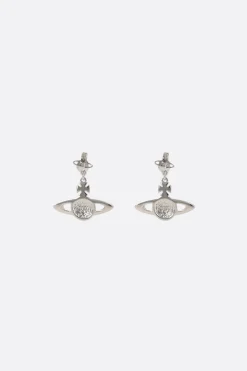 Women VIVIENNE WESTWOOD Mini Bas Relief earrings in brass with crystals