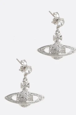 Women VIVIENNE WESTWOOD Mini Bas Relief earrings in brass with crystals