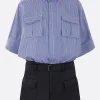 Women SACAI mini dress in poplin and nylon