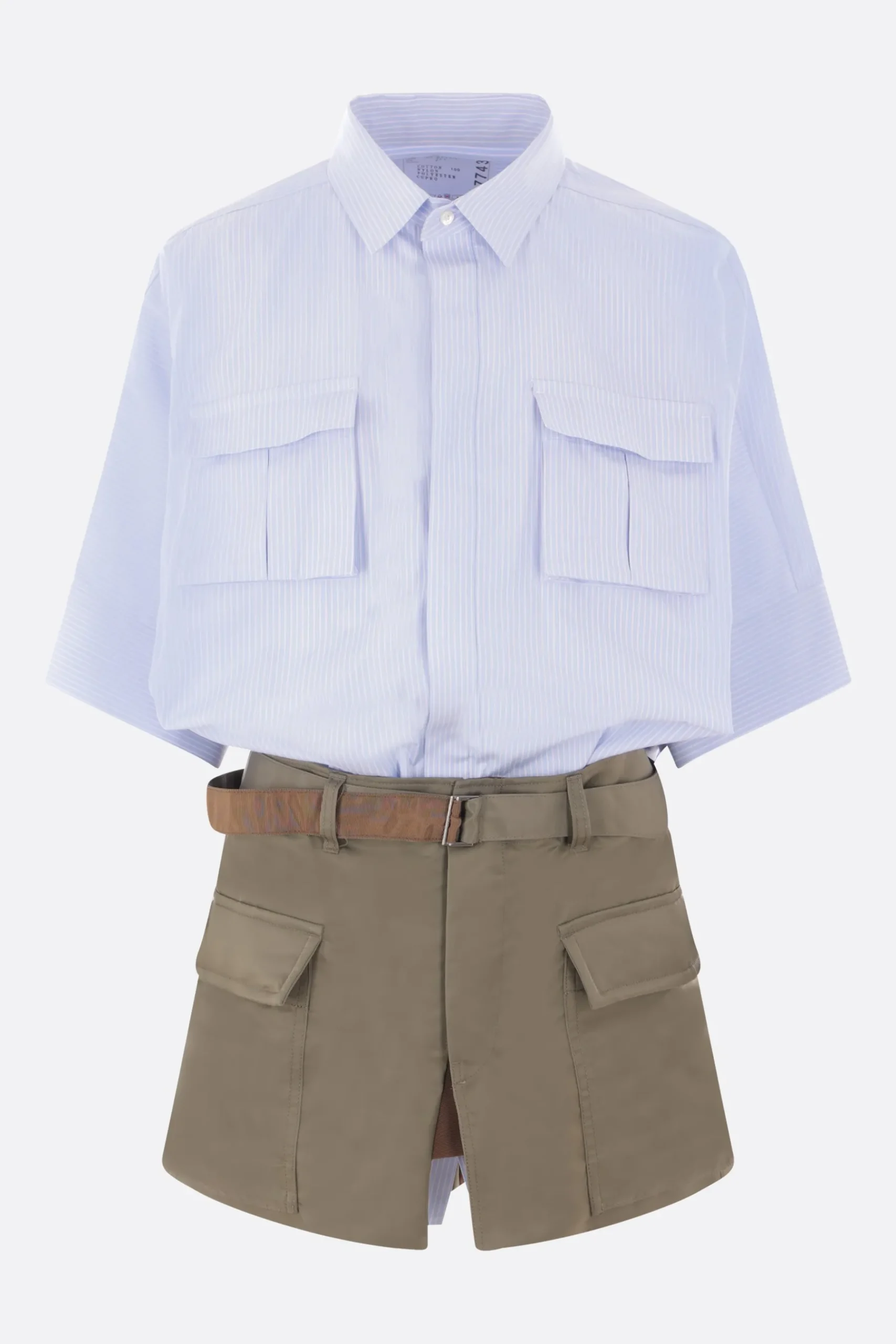Women SACAI mini dress in poplin and nylon