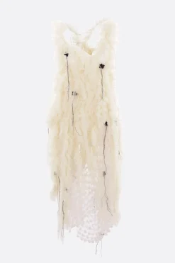 Women PAULINE DUJANCOURT mohair and silk asymmetric dress with ruffles