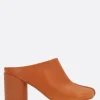 Women MM6 mule in stitch-out leather