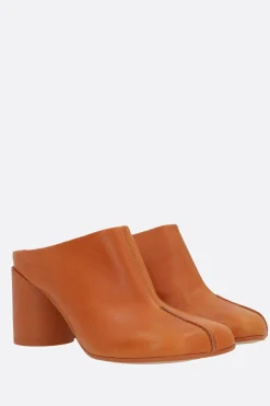 Women MM6 mule in stitch-out leather
