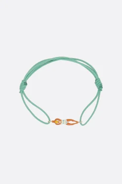 Women ALIITA Nadadora Completo cord bracelet with gold pendant