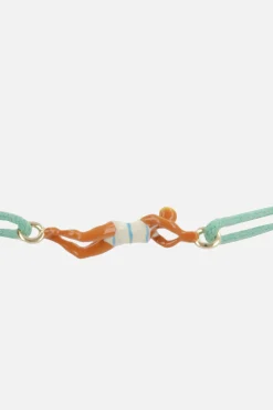 Women ALIITA Nadadora Completo cord bracelet with gold pendant