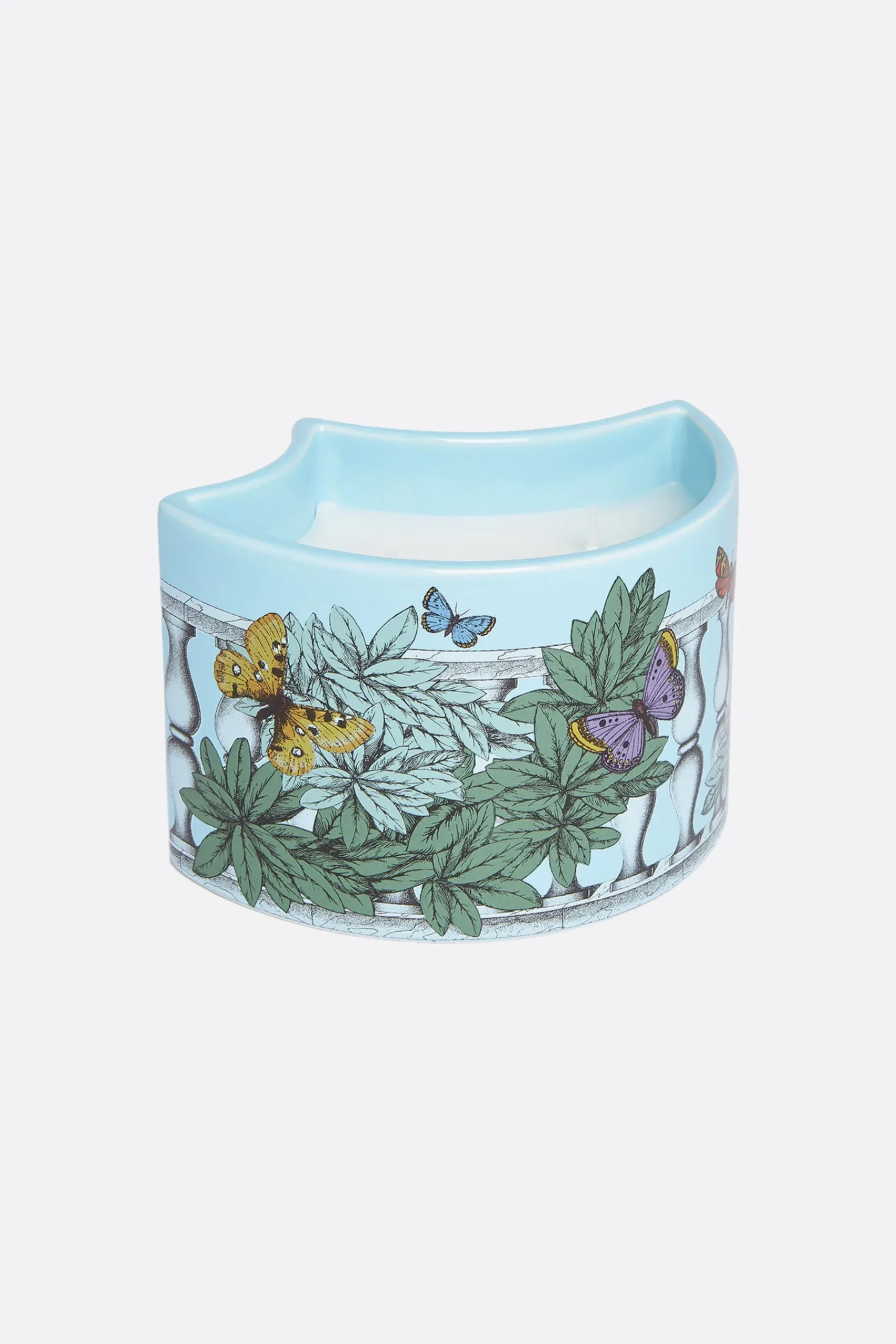 FORNASETTI Nel Mentre scented candle with Farfalle e Balaustra Décor