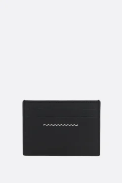 MM6 Numeric card case in grainy leather