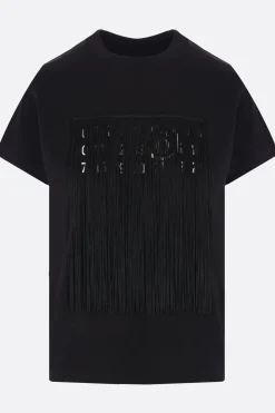 Women MM6 numeric logo print cotton t-shirt