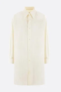 Women MM6 numeric logo print poplin shirt dress
