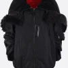 Women JUNYA WATANABE nylon and faux fur oversize bomber jacket