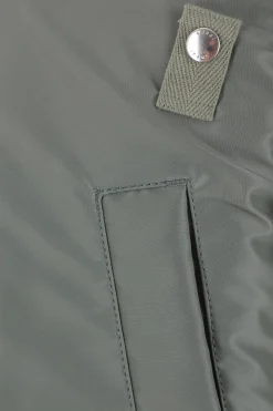 SACAI nylon and faux shearling padded bomber jacket