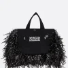 Women UNDERCOVER nylon tote bag with film fringes