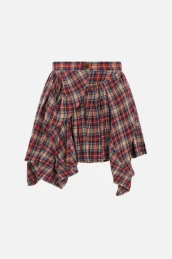 Women VIVIENNE WESTWOOD Nymph linen asymmetric miniskirt