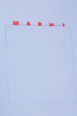 MARNI organic poplin shirt with logo print
