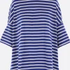 Women PLAN C oversize t-shirt in striped jersey