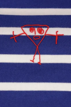 Women PLAN C oversize t-shirt in striped jersey