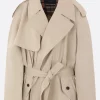 Women BALENCIAGA oversize twill trench coat with belt