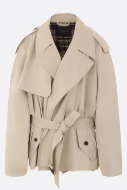 Women BALENCIAGA oversize twill trench coat with belt