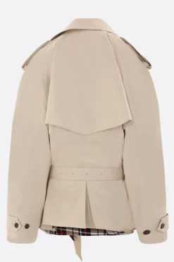 Women BALENCIAGA oversize twill trench coat with belt