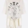 Women VAQUERA oversized cotton t-shirt with layered top