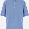 AURALEE oversized short-sleeve shirt in twill