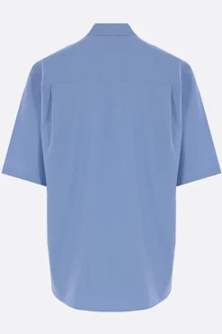 AURALEE oversized short-sleeve shirt in twill