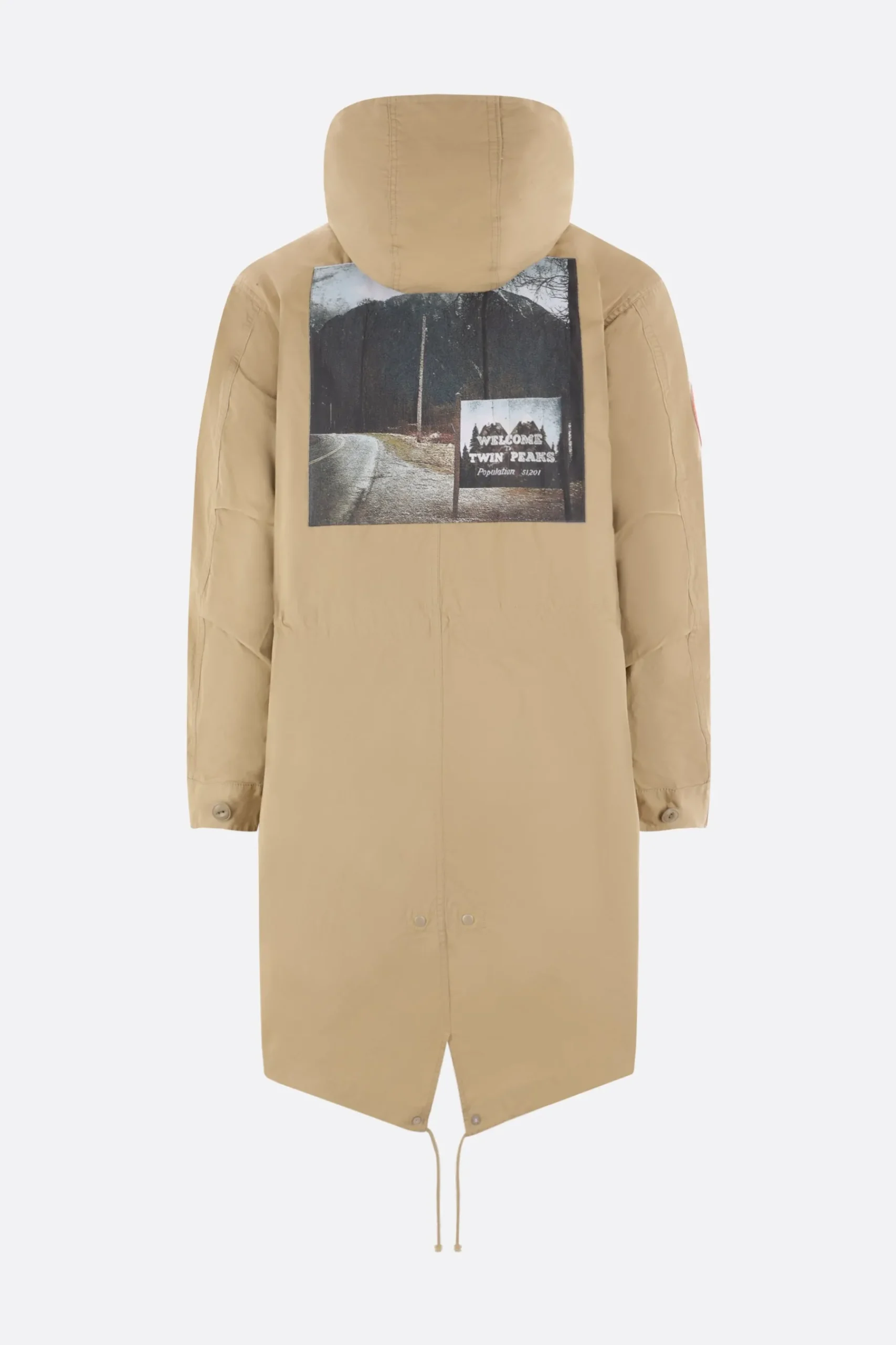 UNDERCOVER padded canvas parka with "Twin Peaks" patches