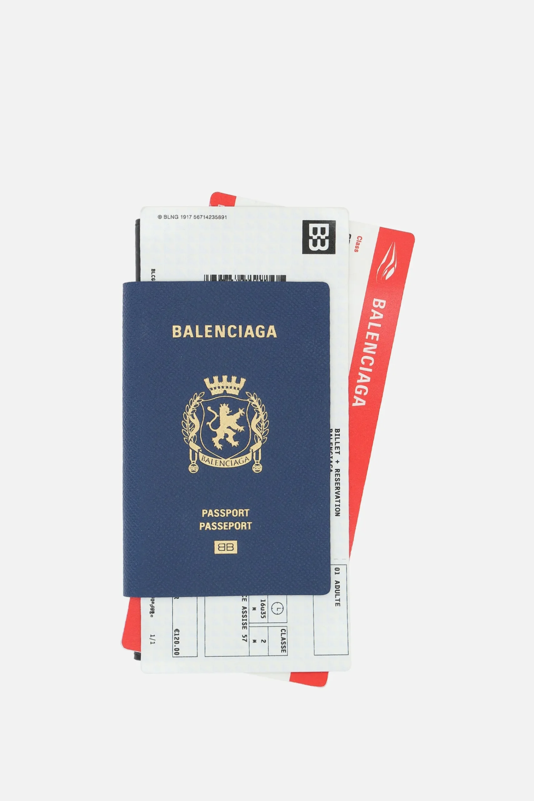 BALENCIAGA Passport textured and smooth leather wallet