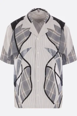 CRAIG GREEN patchwork cotton bowling shirt