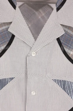 CRAIG GREEN patchwork cotton bowling shirt