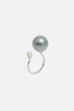 Women DELFINA DELETTREZ Pearl Piercing ring