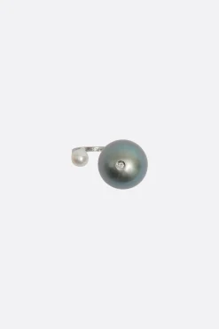 Women DELFINA DELETTREZ Pearl Piercing ring