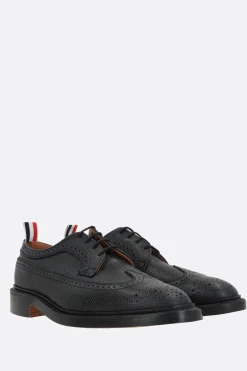 THOM BROWNE pebble grain leather derby shoes