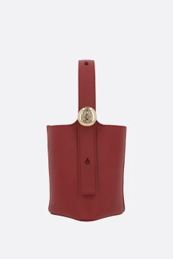 Women LOEWE Pebble mini bucket bag in smooth leather