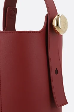 Women LOEWE Pebble mini bucket bag in smooth leather