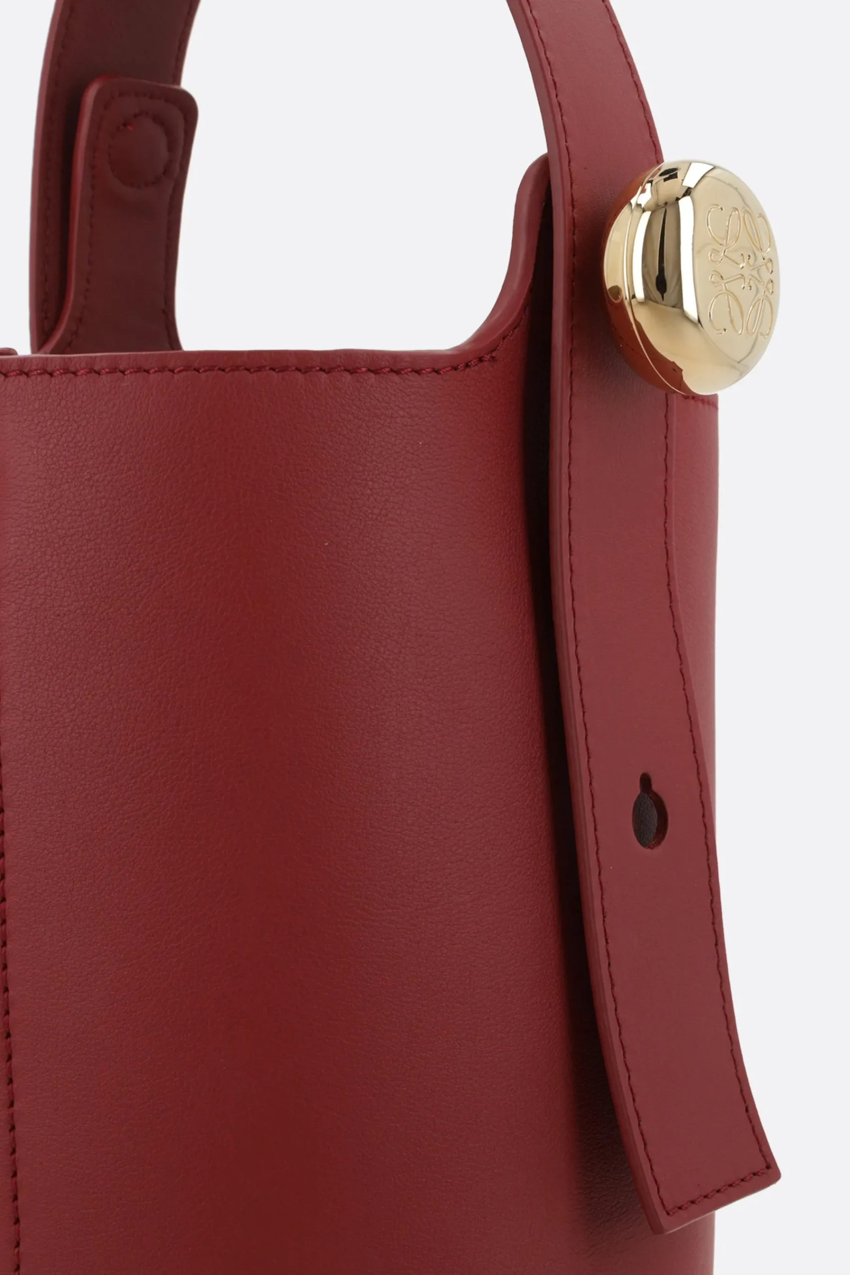 Women LOEWE Pebble mini bucket bag in smooth leather